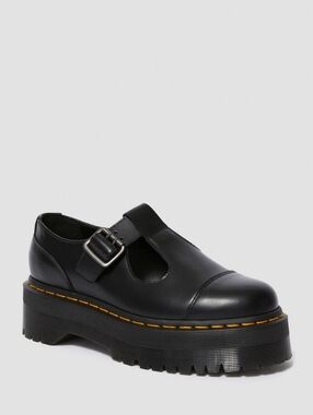 NWOT Dr Martens "Bethan" Polished Smooth Leather T-Bar Platforms - 11 US 43 EU